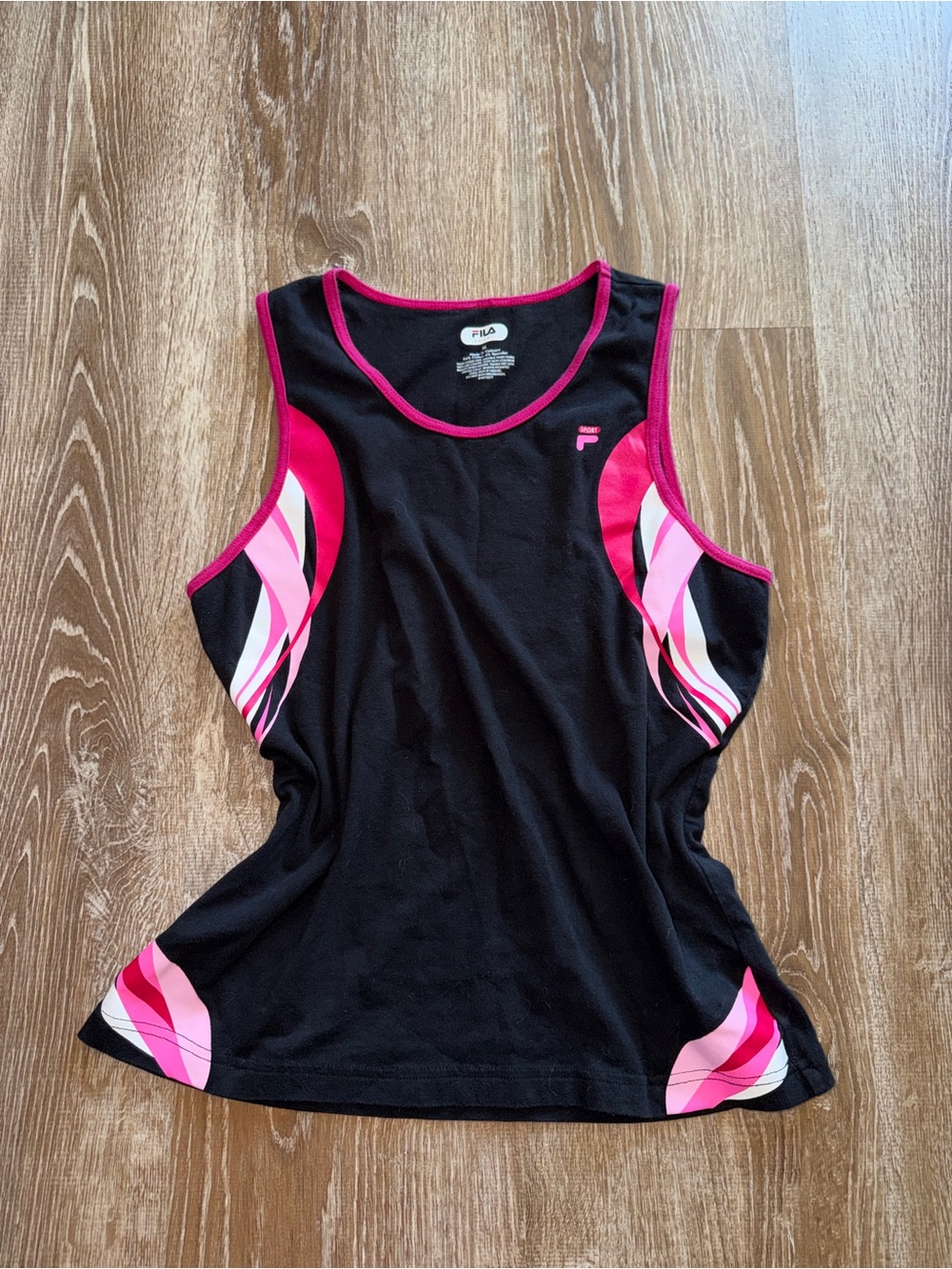 Vintage Y2K Fila Women’s Black Pink Performance Tank Top